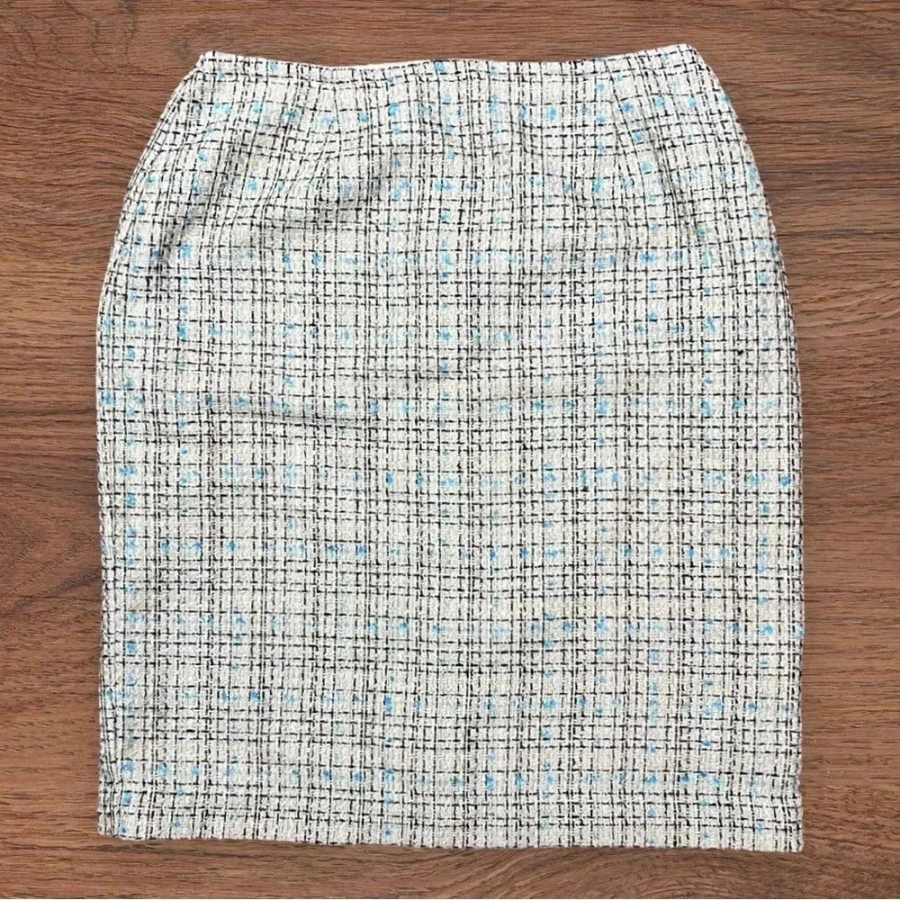 Y2K Joan Leslie Skirt - Size 12P Mid Century Style Plaid Zipper Elastic Sides